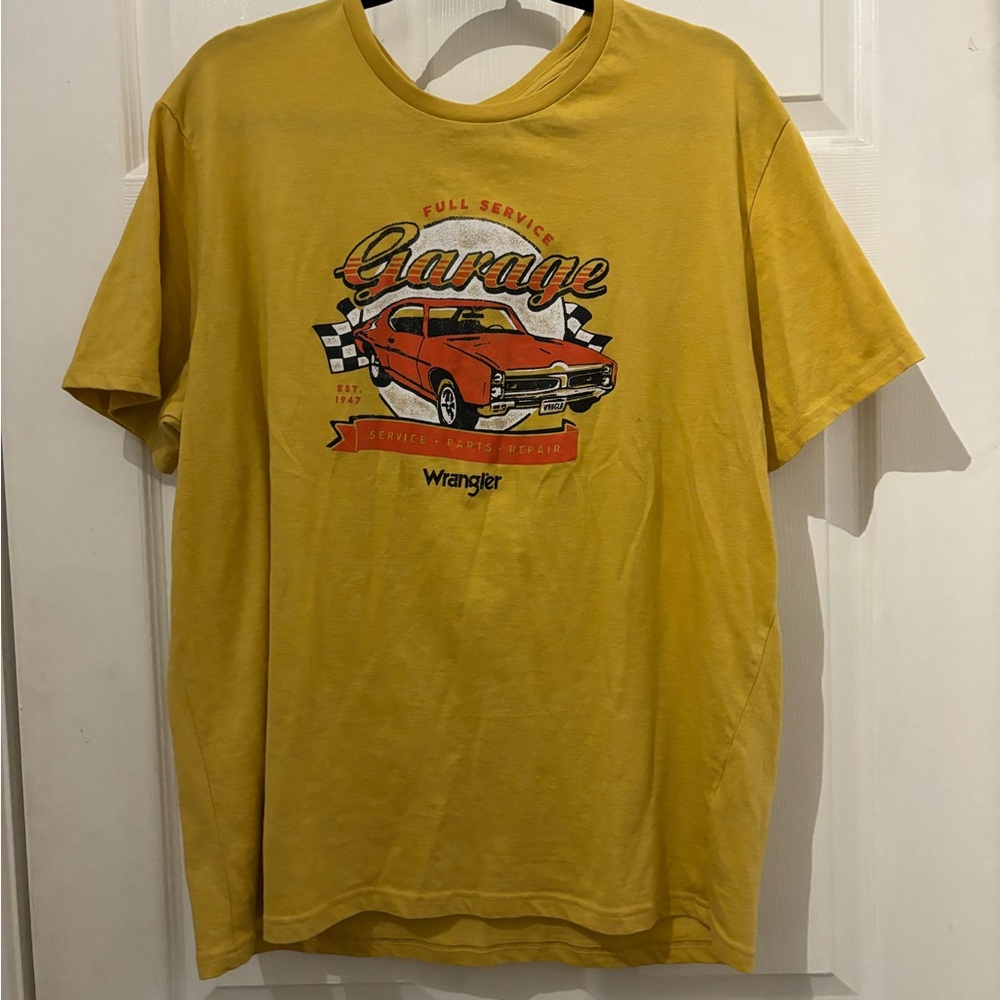 Men’s Wragler‎ Yellow Auto Shop Graphic Tee